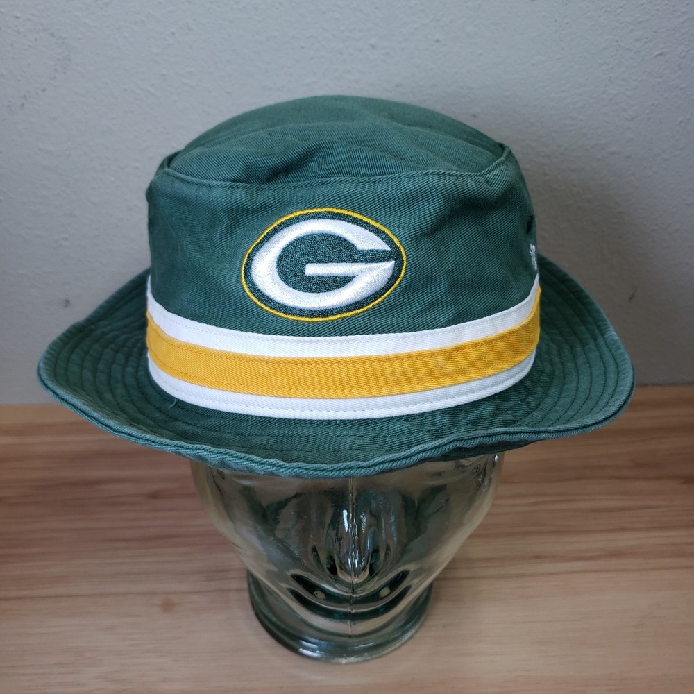 '47 Green Bay Packers Striped Bucket Hat Green & Gold NFL Party Gameday Football
